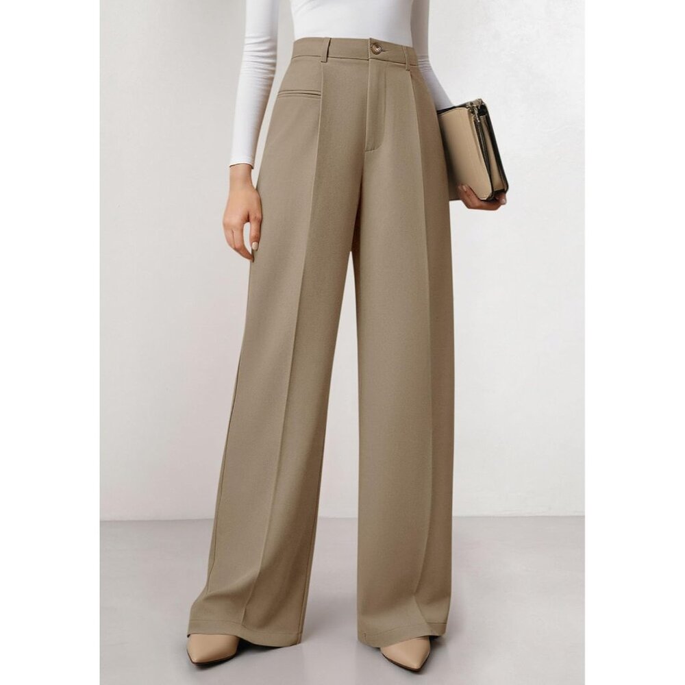 Womens Wide Leg Dress Pants 2025 Business Casual Flowy Work Palazzo Pants High W - Picture 2 of 6